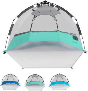 Beach Tent Pop Up Shade, Instant Beach Tents Sun Shelter with UPF 50  UV Protection, Lightweight & Easy Setup Tent 2-6 Person