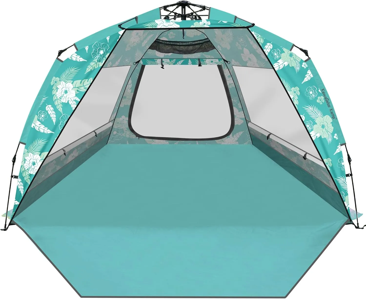 Beach Tent Sun Shelter for 4-6 Person - Pop Up Beach Tent UPF 50＋ UV Protection, Lightweight and Easy Setup Cabana, Extendable Floor with 3 Ventilating Windows, Carrying Bag