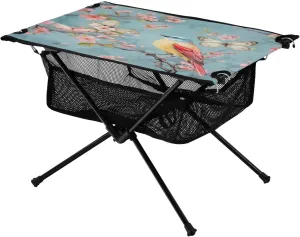 Beautiful Bird Portable Folding Camping Table, Compact Lightweight Beach Table with Carrying Bag for Outdoor Picnics, BBQs, Camp