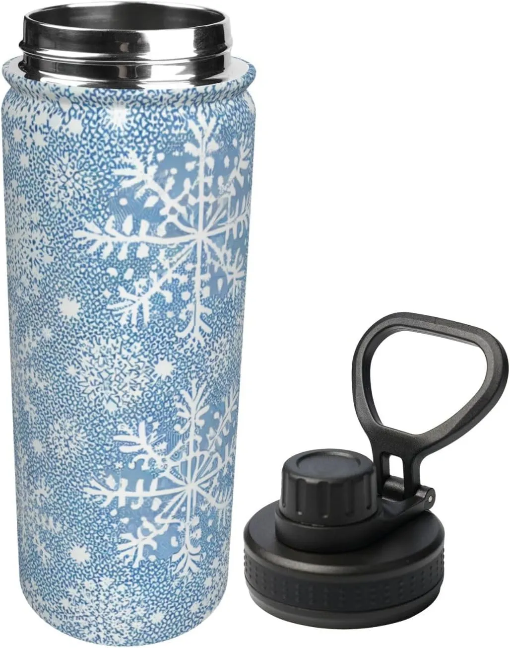 Beautiful Golden Mandala Circle Design pattern Sports Leak Proof Water Bottle 18 oz,Durable Double Walled Stainless Steel - Gym Bottles,Insulated Thermos,Hot Cold,Gold Black