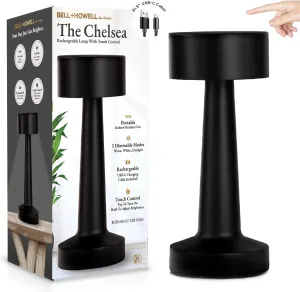 Bell Howell 2 Pk Elegant Cordless Table Lamp, LED Wireless Lamp for Bedroom, Wireless Lamps for Tables Cordless Table Lamps, Rechargeable Lamp for Desk, Kitchen, Bedroom & More with 3 Light Colors
