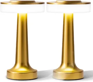 Bell Howell 2 Pk Elegant Cordless Table Lamp, LED Wireless Lamp for Bedroom, Wireless Lamps for Tables Cordless Table Lamps, Rechargeable Lamp for Desk, Kitchen, Bedroom & More with 3 Light Colors