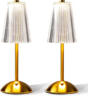 Bell Howell 2 Pk Elegant Cordless Table Lamps Rechargeable for Bedroom, Kitchen, Bar, Cafe, LED Rechargeable Table Lamps Cordless, Touch Activated, Dimming – Set of 2