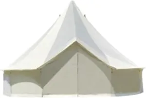 Bell Tent, Roomy Yurt Tent for Family Glamping Camping, 4 Season Tent Outdoor Camping Rainproof Large Bell-Shaped Cotton Picnic Tent (4 * 4 * 2.5m)