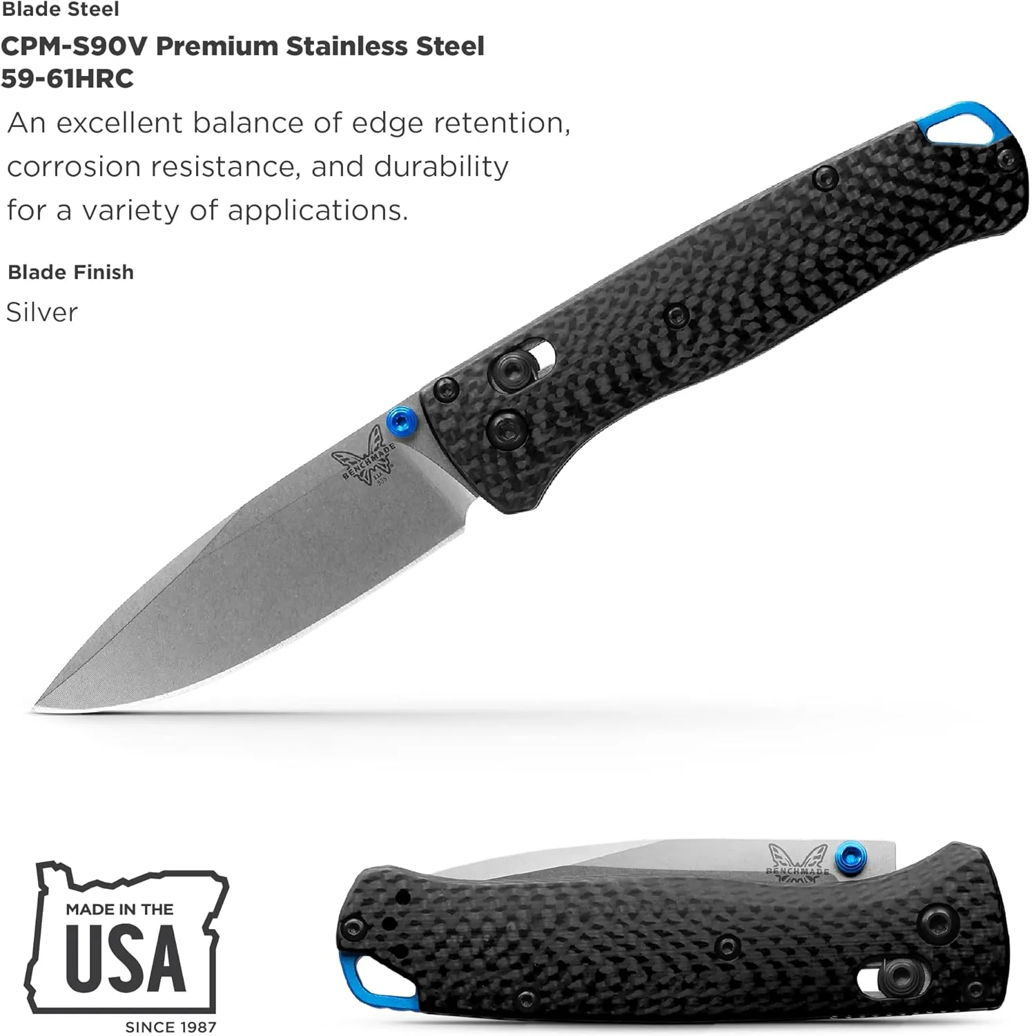Benchmade - Bugout 535 EDC Knife with Black Carbon Fiber Handle (535-3)
