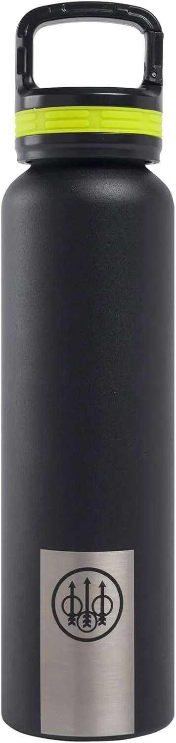 Beretta 24 Oz Durable Stainless Steel Insulated Water Bottle for Hot or Cold Liquids with Vacuum Seal Lid with Integrated Carabiner