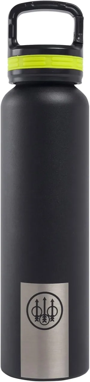 Beretta 24 Oz Durable Stainless Steel Insulated Water Bottle for Hot or Cold Liquids with Vacuum Seal Lid with Integrated Carabiner