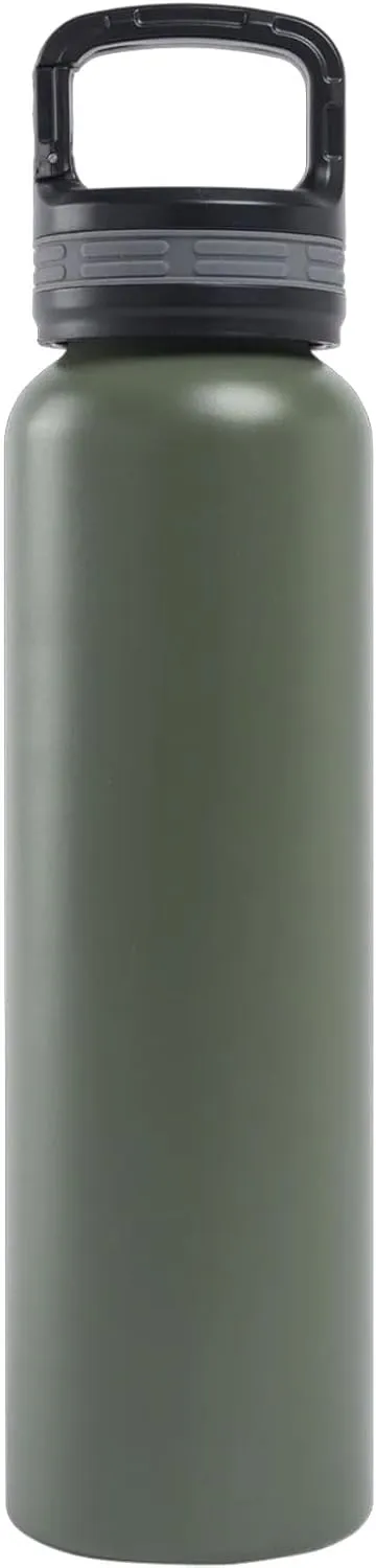 Beretta 24 Oz Durable Stainless Steel Insulated Water Bottle for Hot or Cold Liquids with Vacuum Seal Lid with Integrated Carabiner