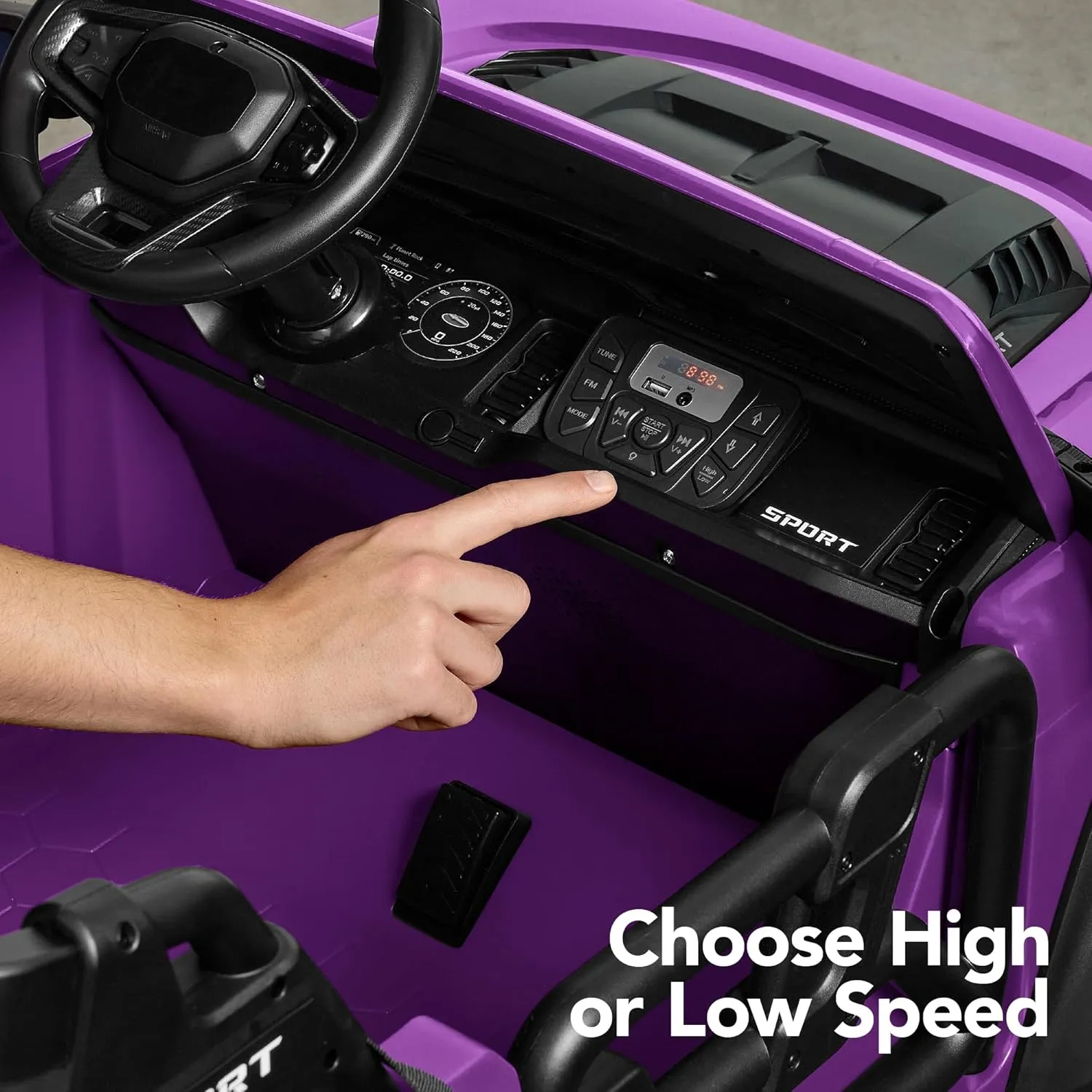 Best Choice Products Kids 24V 2-Seater Electric Ride-On Car Truck w/Parent Control, 132lb Weight Capacity, Bluetooth, LED Lights - Purple