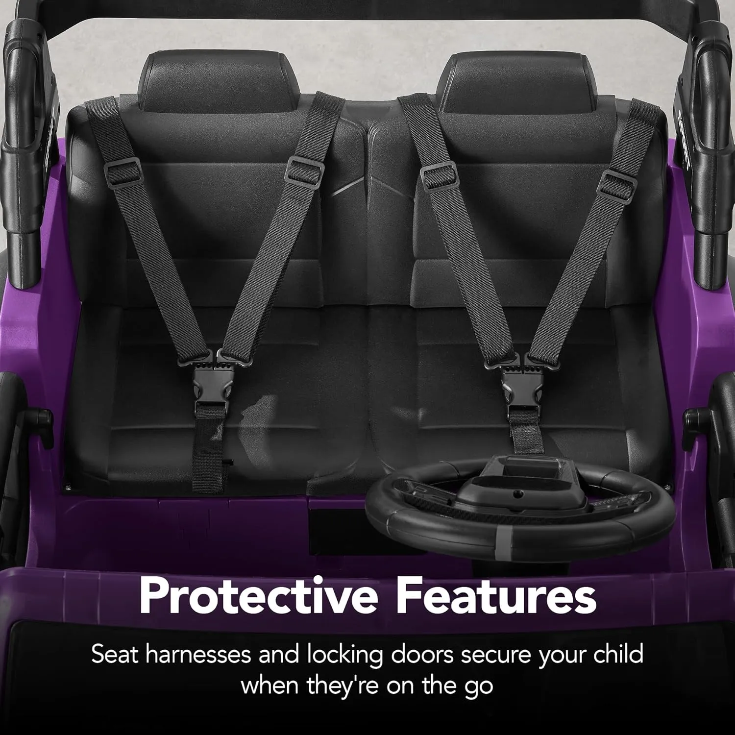Best Choice Products Kids 24V 2-Seater Electric Ride-On Car Truck w/Parent Control, 132lb Weight Capacity, Bluetooth, LED Lights - Purple