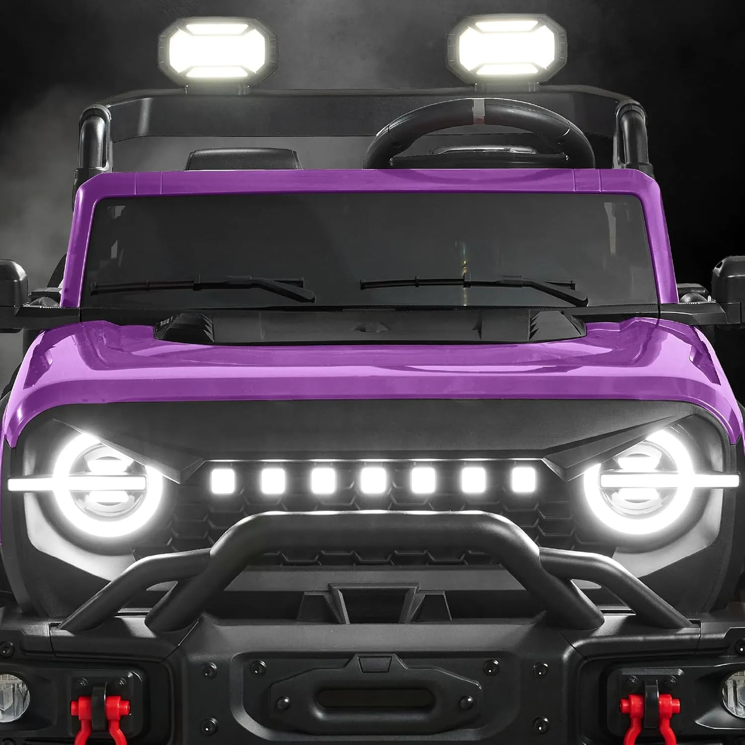 Best Choice Products Kids 24V 2-Seater Electric Ride-On Car Truck w/Parent Control, 132lb Weight Capacity, Bluetooth, LED Lights - Purple