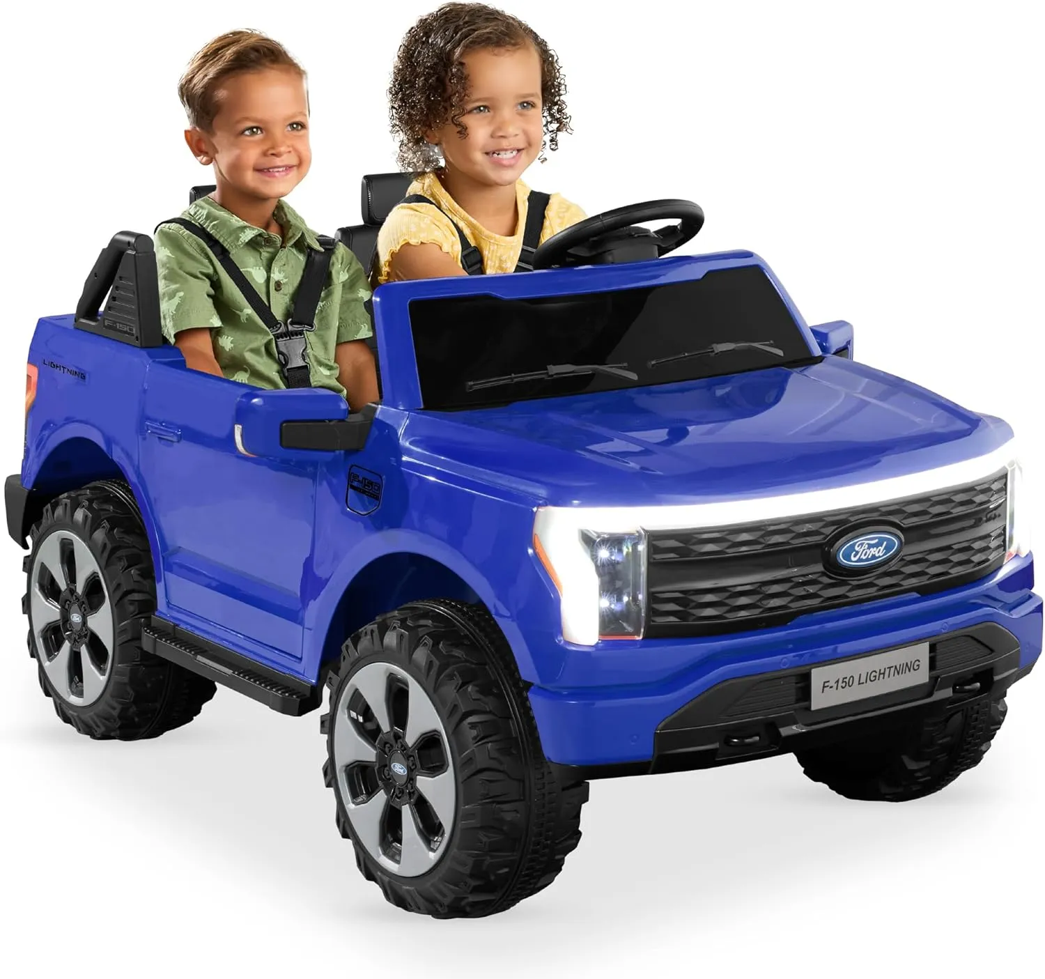 Best Choice Products Licensed Ford F-150 Lightning Truck Kids 24V 2-Seater Electric Ride On Car Toy w/ 132lb Weight Capacity, Parent Control - Blue