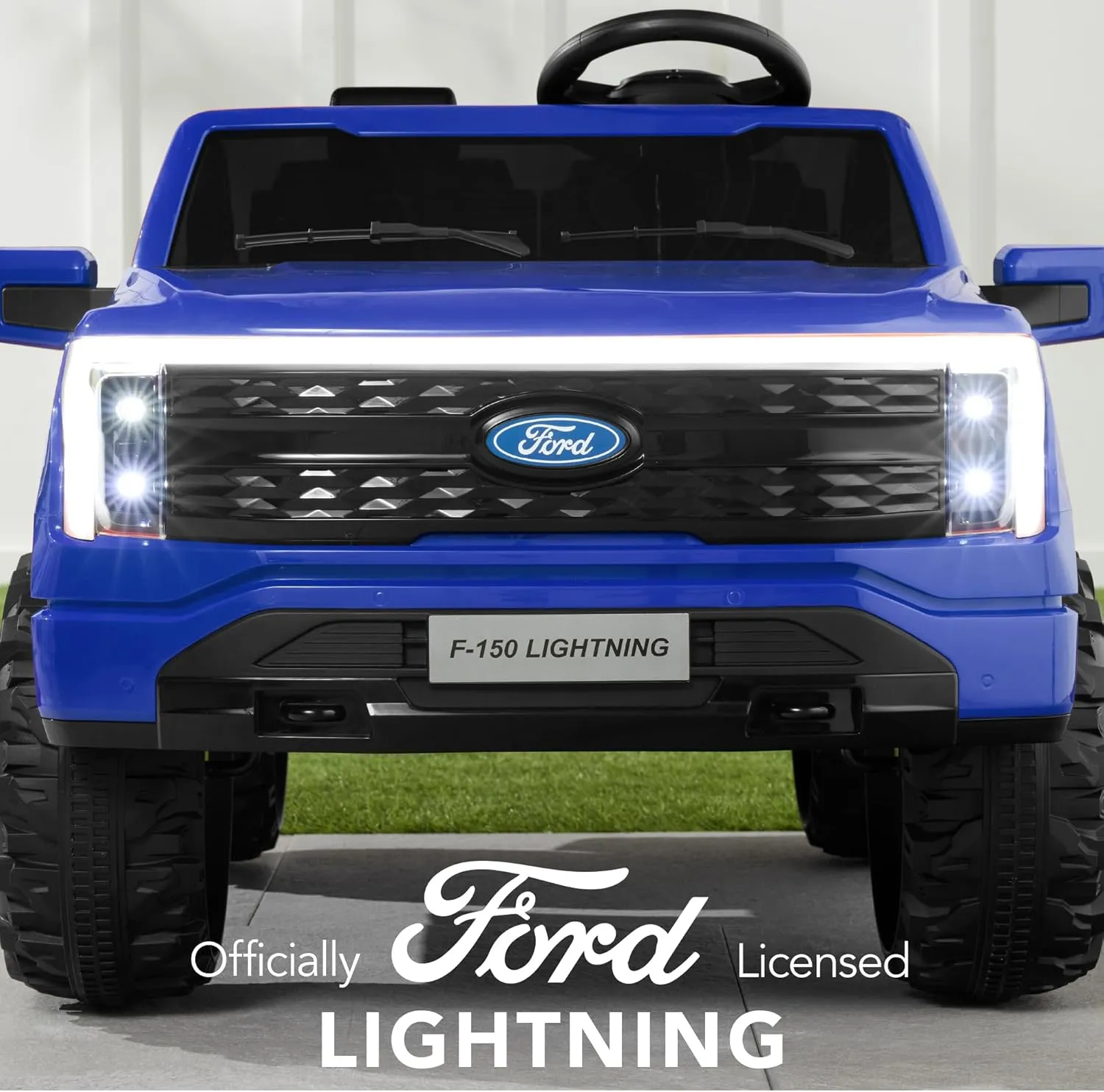 Best Choice Products Licensed Ford F-150 Lightning Truck Kids 24V 2-Seater Electric Ride On Car Toy w/ 132lb Weight Capacity, Parent Control - Blue