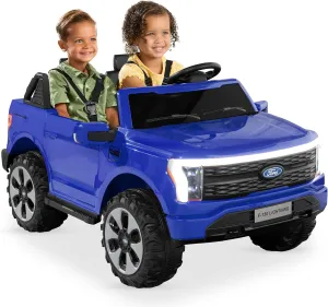 Best Choice Products Licensed Ford F-150 Lightning Truck Kids 24V 2-Seater Electric Ride On Car Toy w/ 132lb Weight Capacity, Parent Control - Blue