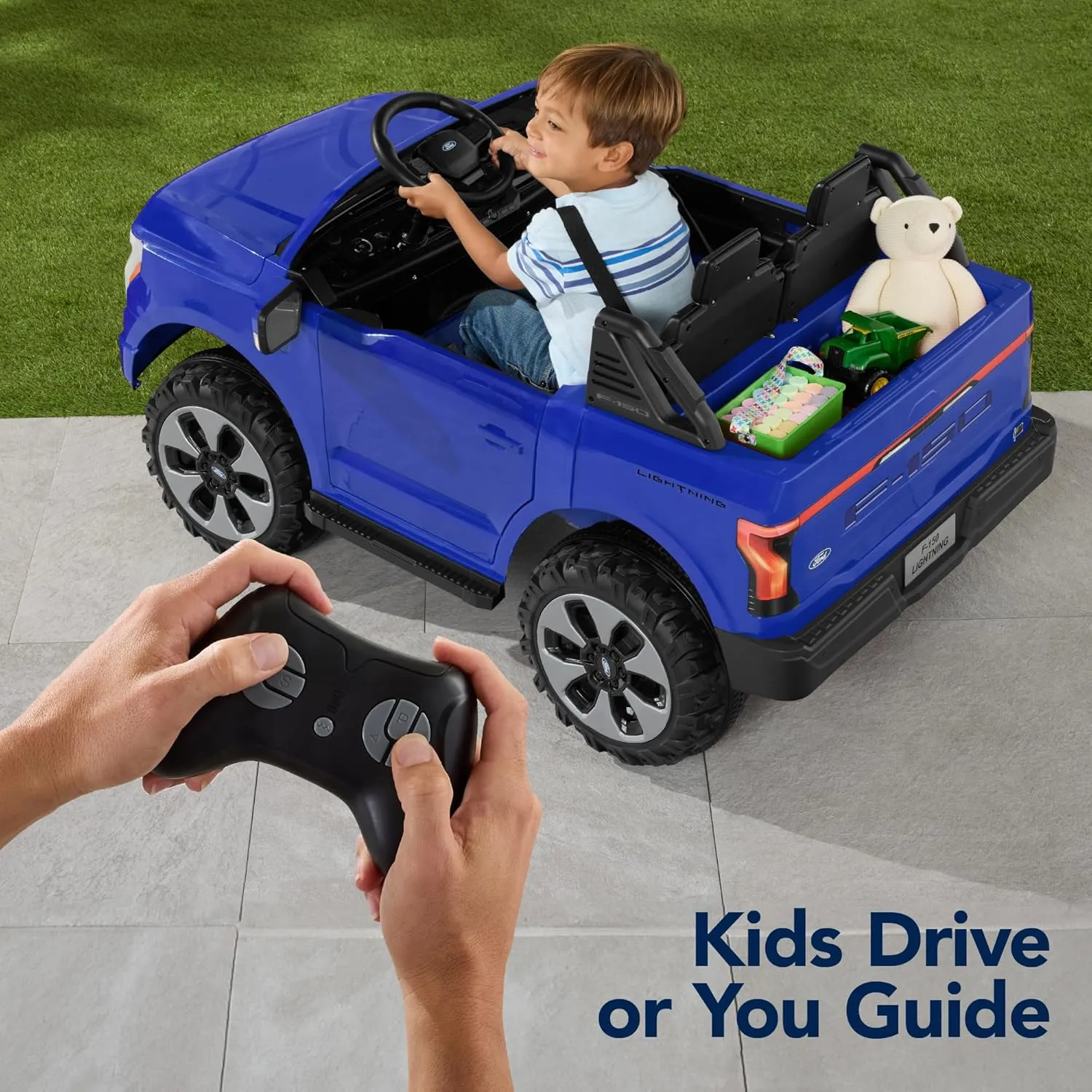 Best Choice Products Licensed Ford F-150 Lightning Truck Kids 24V 2-Seater Electric Ride On Car Toy w/ 132lb Weight Capacity, Parent Control - Blue