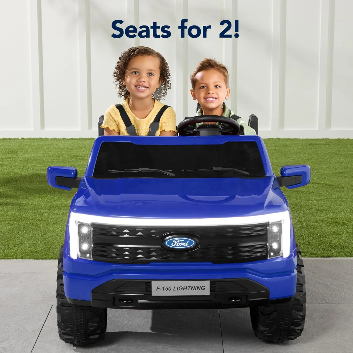 Best Choice Products Licensed Ford F-150 Lightning Truck Kids 24V 2-Seater Electric Ride On Car Toy w/ 132lb Weight Capacity, Parent Control - Blue