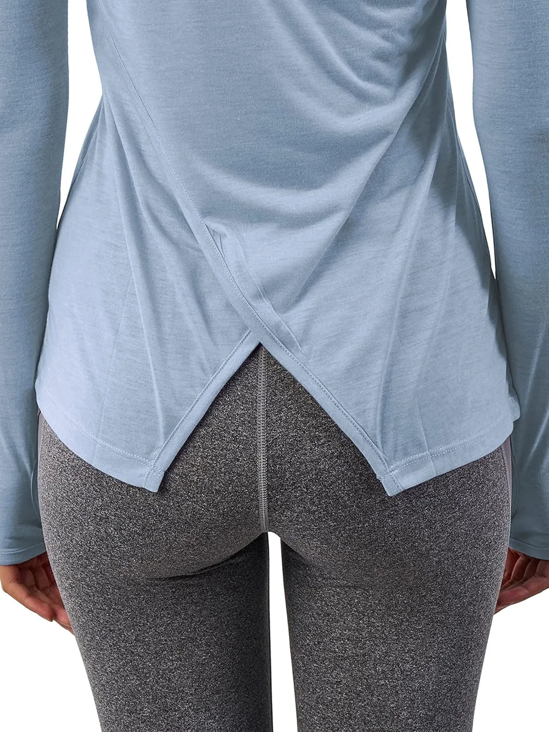 Bestisun Long Sleeve Yoga Workout Tops Lightweight Thumbhole Shirts Athletic Wear for Women