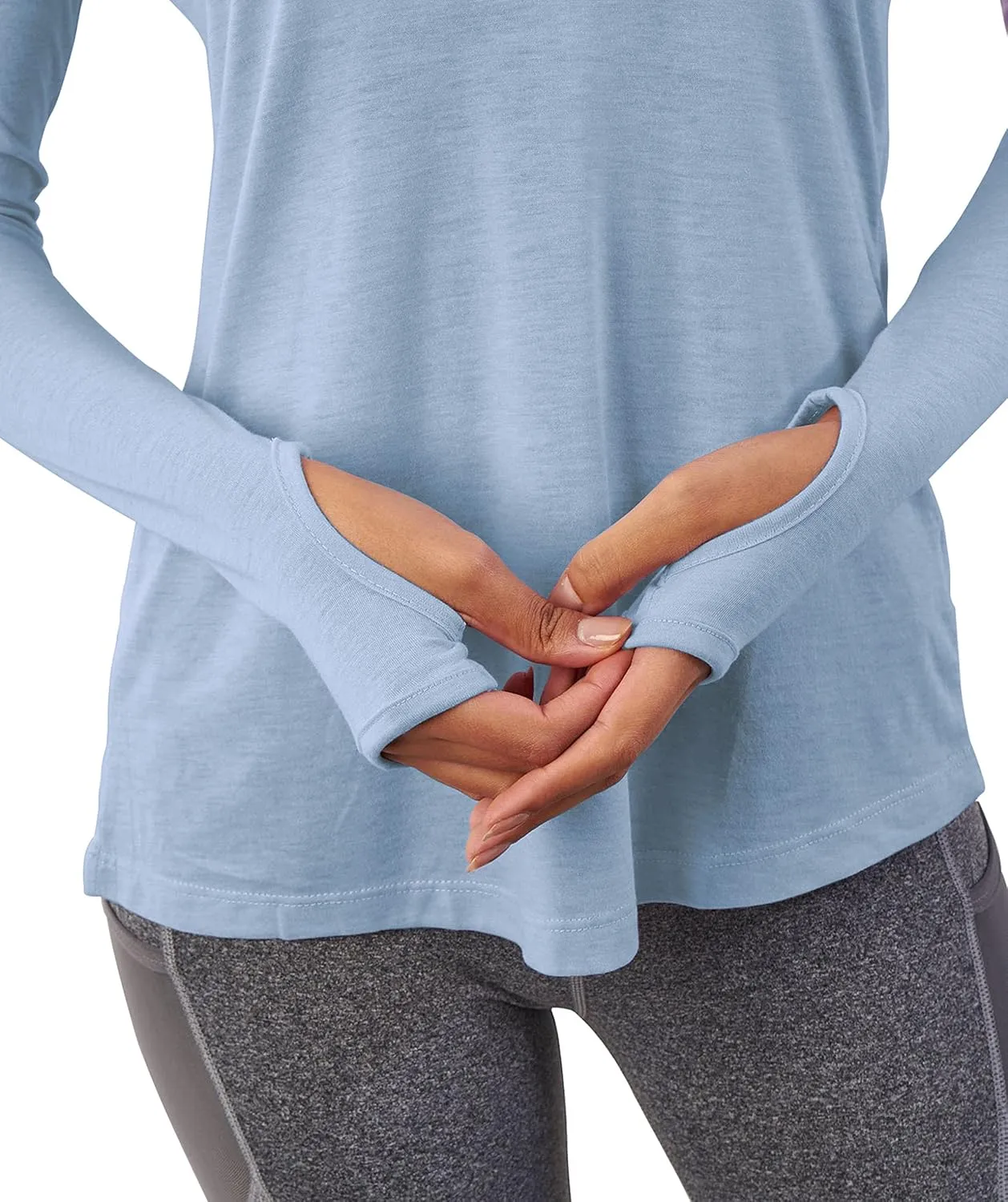 Bestisun Long Sleeve Yoga Workout Tops Lightweight Thumbhole Shirts Athletic Wear for Women