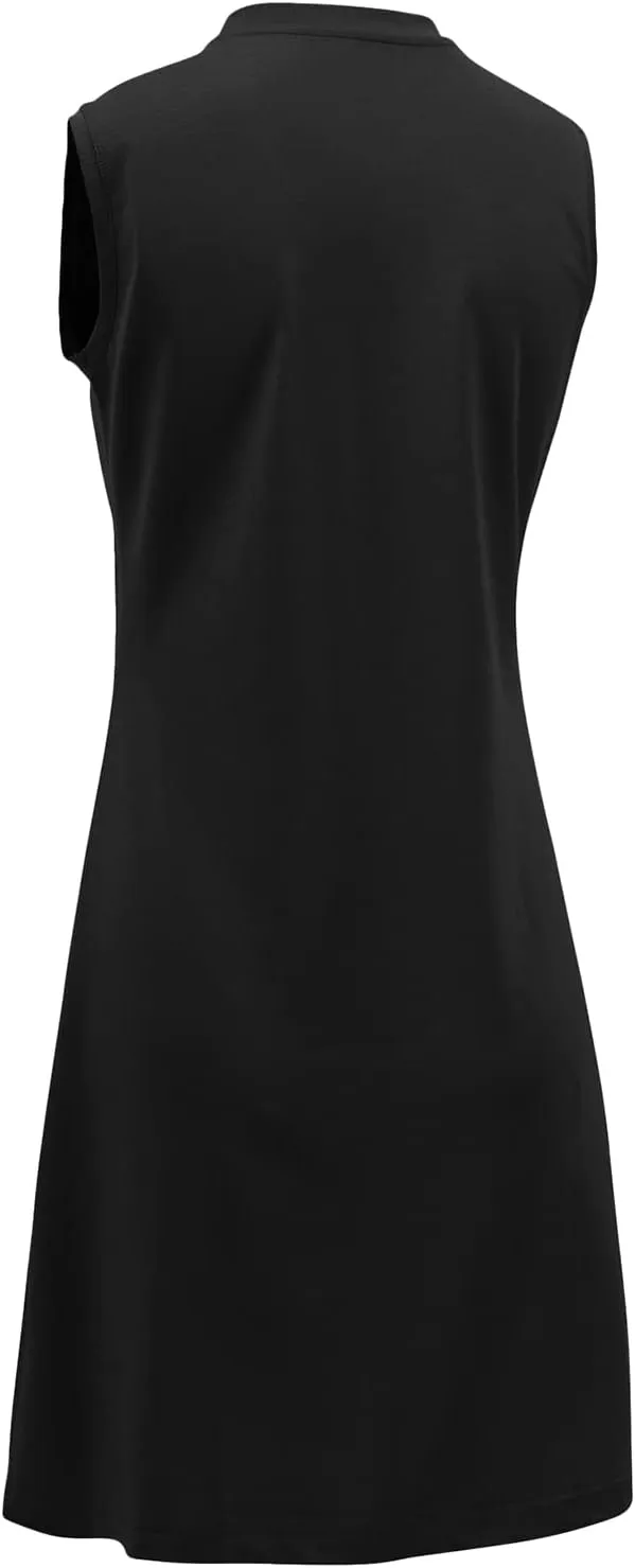 BGOWATU Women's Tennis Dress Sleeveless Golf Polo Dress Lightweight Sports Activewear Dress Zip Up