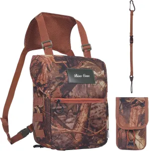 Binocular Harness Chest Pack, Bino Harness with Rangefinder Pouch & Rain Cover，Binocular Case Chest Harness for Hunting
