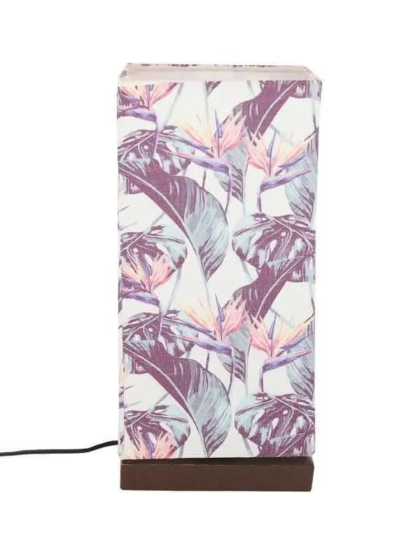 Birds Of Paradise Lamp With Wooden Base