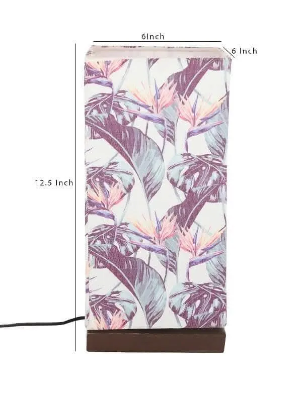 Birds Of Paradise Lamp With Wooden Base