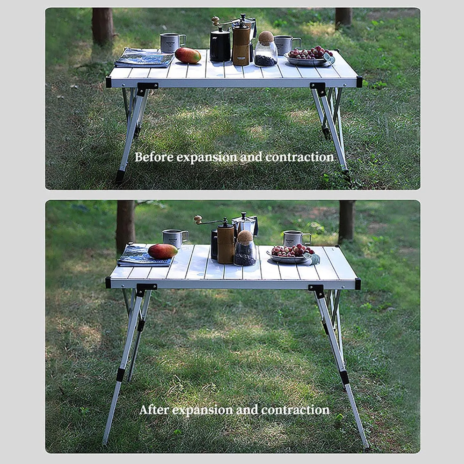 BK&MF Outdoor Folding Table,Portable Aluminum Picnic Camping Table Compact Travel Table Roll-up Table with Carry Bag for Picnic Beach,B,89x49x72cm(35x19x28inch)
