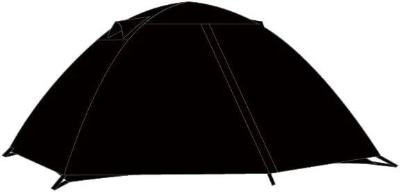 Black 4 Person Dome Tent,Double Layer,Waterproof,Easy Setup for Family Outdoor Adventures