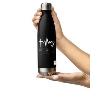 Black Stainless Steel Water Bottle Faith Hope Love