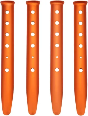 Bluecell 4pcs Orange Color Aluminum Tent Stakes for Camping in Snow and Sand Tent Boating Hiking Backpacking Picnic Shelter Shade Canopy Outdoor Activity
