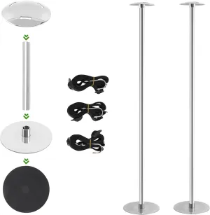 Boat Cover Support System - 316 Stainless Steel Poles, 4-Stage Adjustable Height, Aluminum Alloy With Stable Base & Webbing Straps (2 Pack)