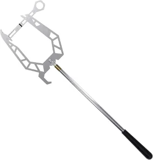 Boat Dock Hook, 16x6in Automatic Telescoping Boat Hook, Stainless Steel Rope Hook with Cable Guider, U-Shaped Boat Hook Pole for Mooring