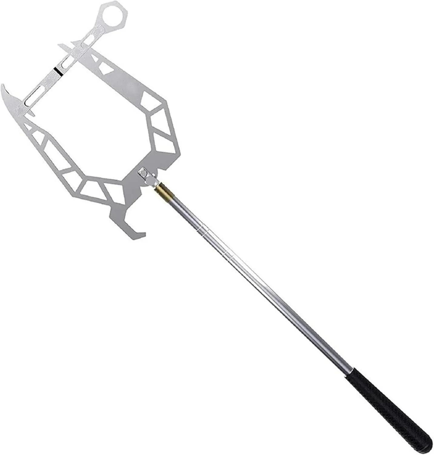 Boat Dock Hook, 16x6in Automatic Telescoping Boat Hook, Stainless Steel Rope Hook with Cable Guider, U-Shaped Boat Hook Pole for Mooring