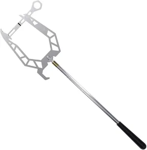 Boat Hook for Docking 16x6in Stainless Steel Automatic Telescoping Boat Hook with Cable Guider U-Shaped Boat Hook Pole for Mooring,Hook,