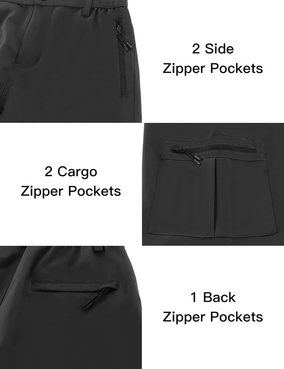 BOJIN Men's Hiking Cargo Shorts with 5 Zipper Pockets Lightweight Quick Dry Casual Wear Golf Fishing Shorts 9 inch Inseam
