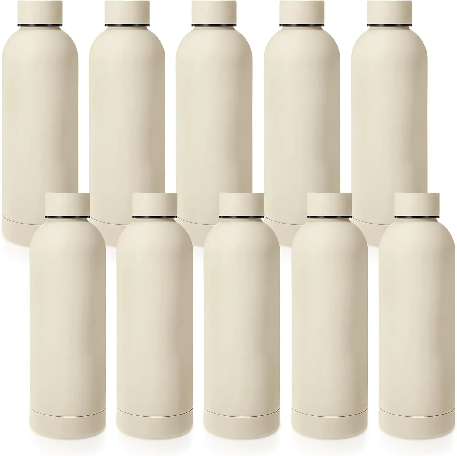 Bokon 10 Pcs Stainless Steel Water Bottle Bulk Double Layer Vacuum 17 oz Small Mouth Sport Insulated Metal Graduation Teacher CNA Gift Reusable Flask Leakproof Lid for Cyclist Runner
