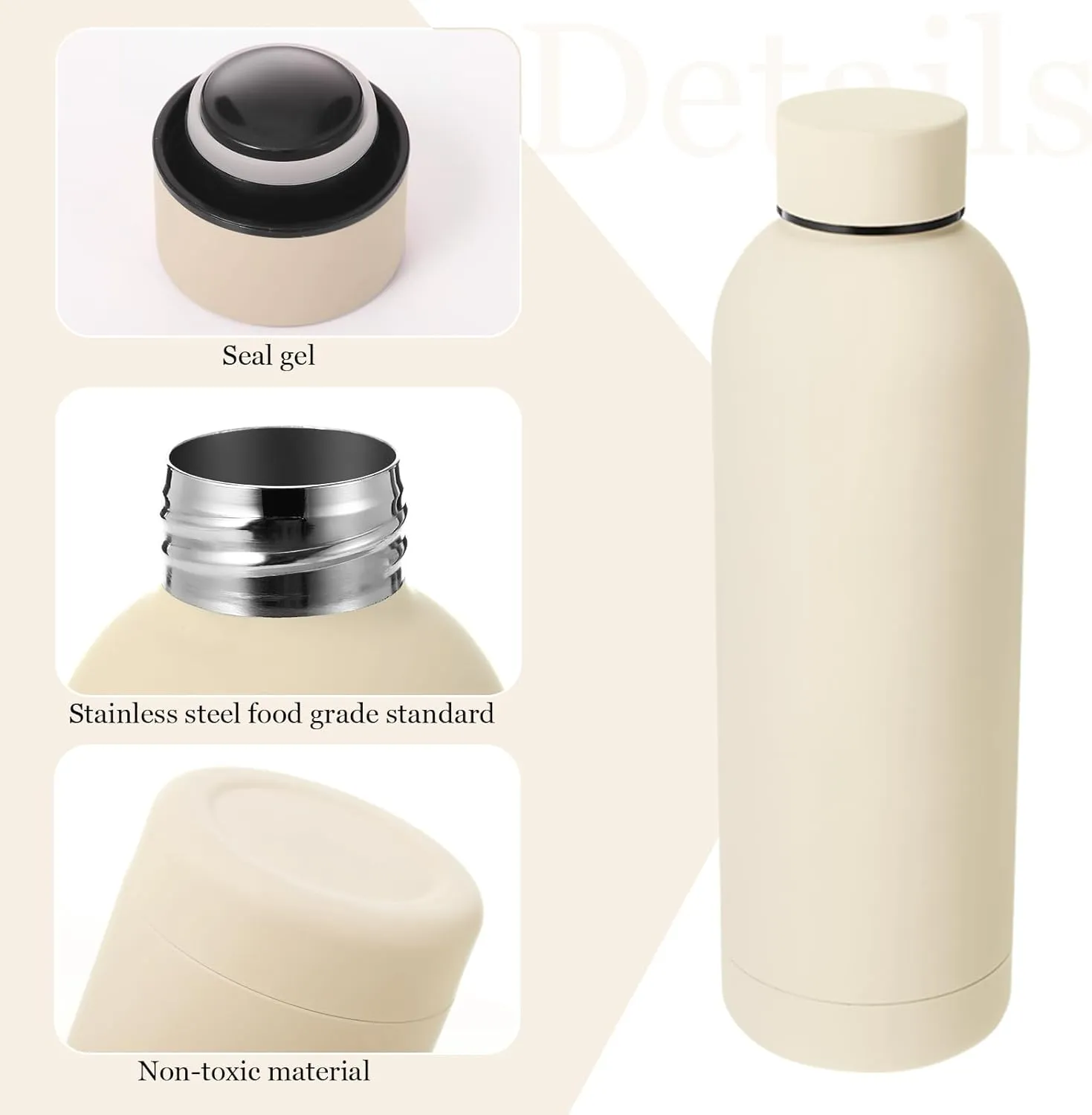 Bokon 10 Pcs Stainless Steel Water Bottle Bulk Double Layer Vacuum 17 oz Small Mouth Sport Insulated Metal Graduation Teacher CNA Gift Reusable Flask Leakproof Lid for Cyclist Runner