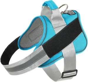 Bolux Dog Harness, No-Pull Reflective Dog Vest, Breathable Adjustable Pet Harness with Handle for Outdoor Walking - No More Pulling, Tugging or Choking (OceanicBlue, Medium (Pack of 1))
