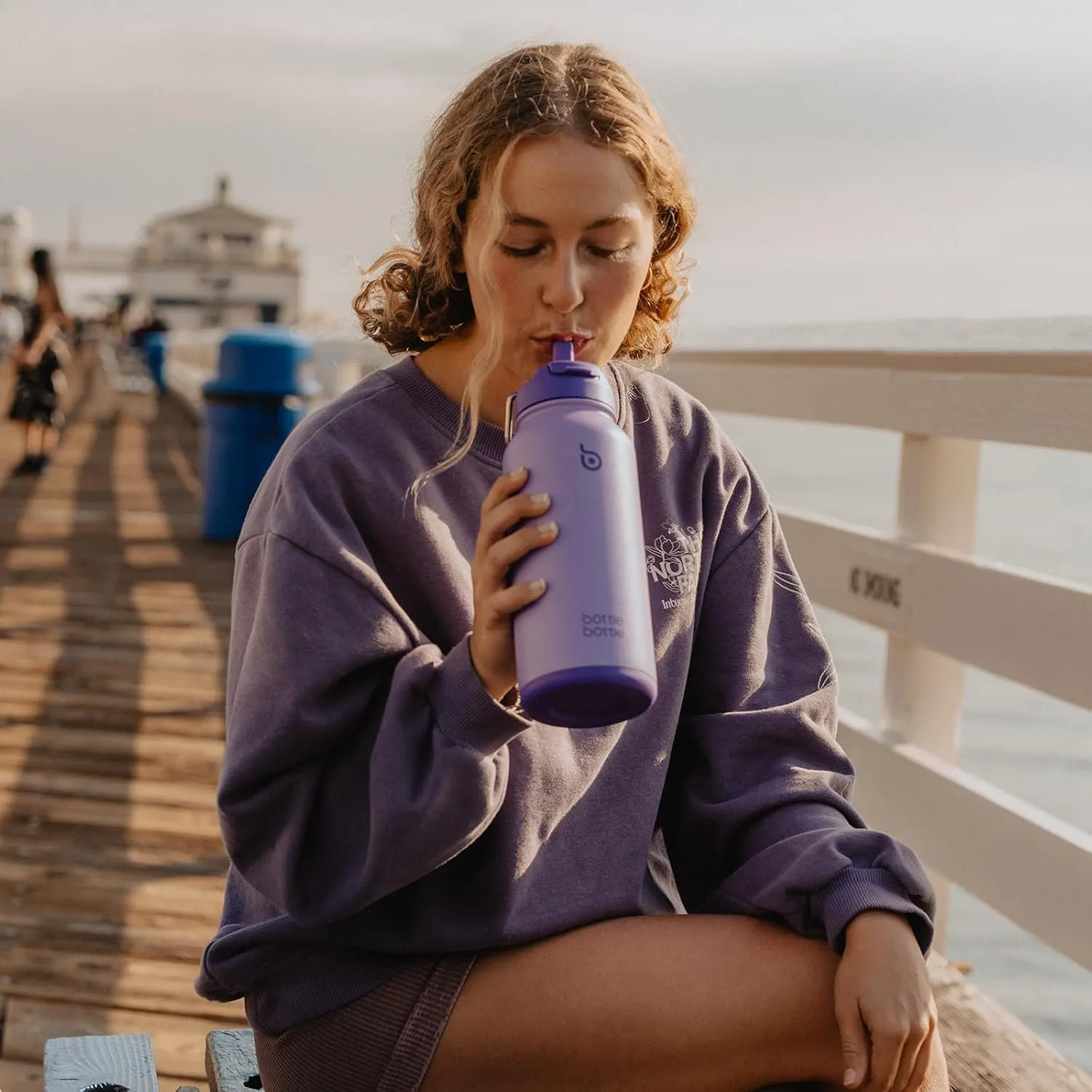 BOTTLE BOTTLE 32oz Insulated Water Bottle Stainless Steel Sport Water Bottle with Straw Dual-use Lid Design for Gym with Pill Box