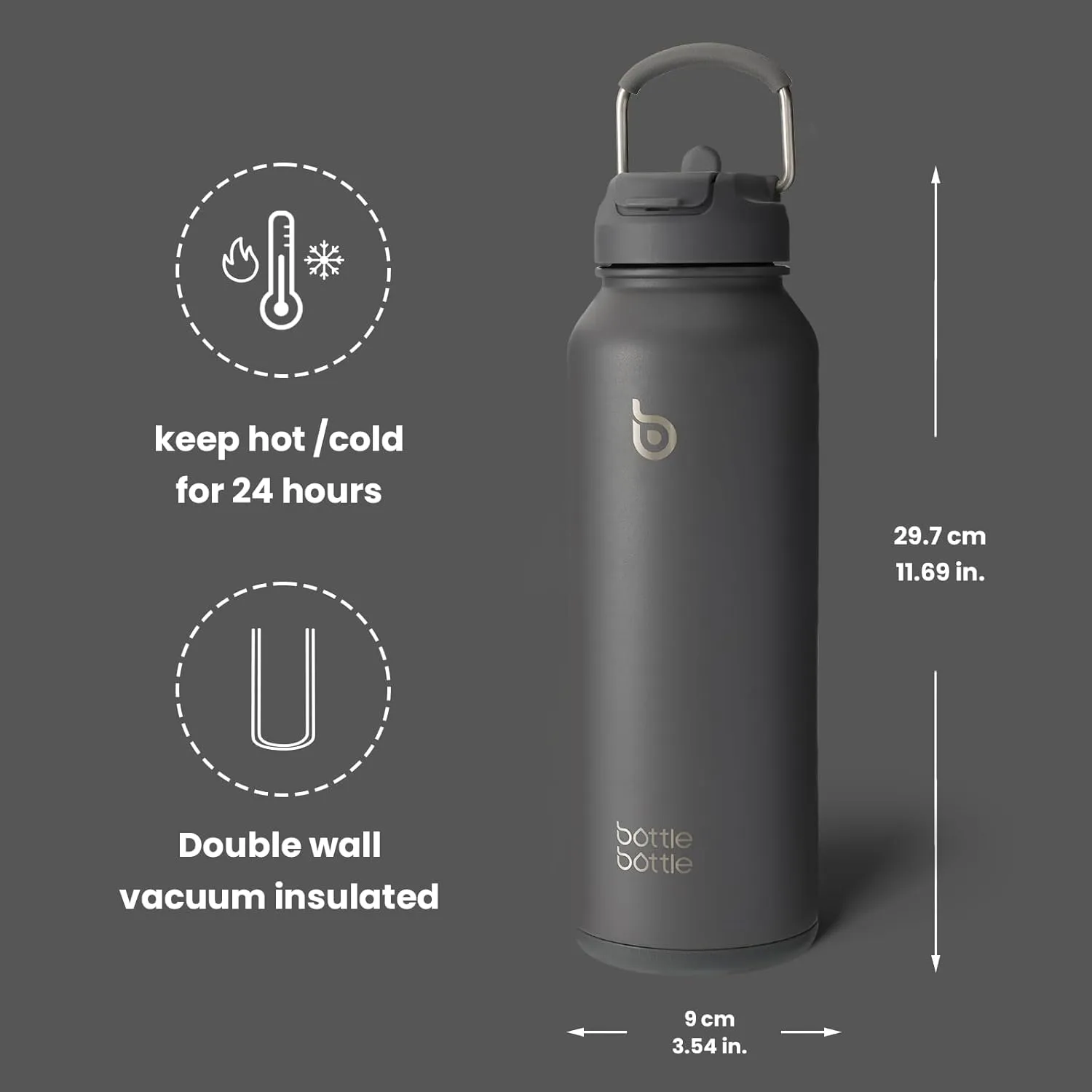 BOTTLE BOTTLE 40 oz sports water bottle stainless steel insulated water bottle with straw and pills holder
