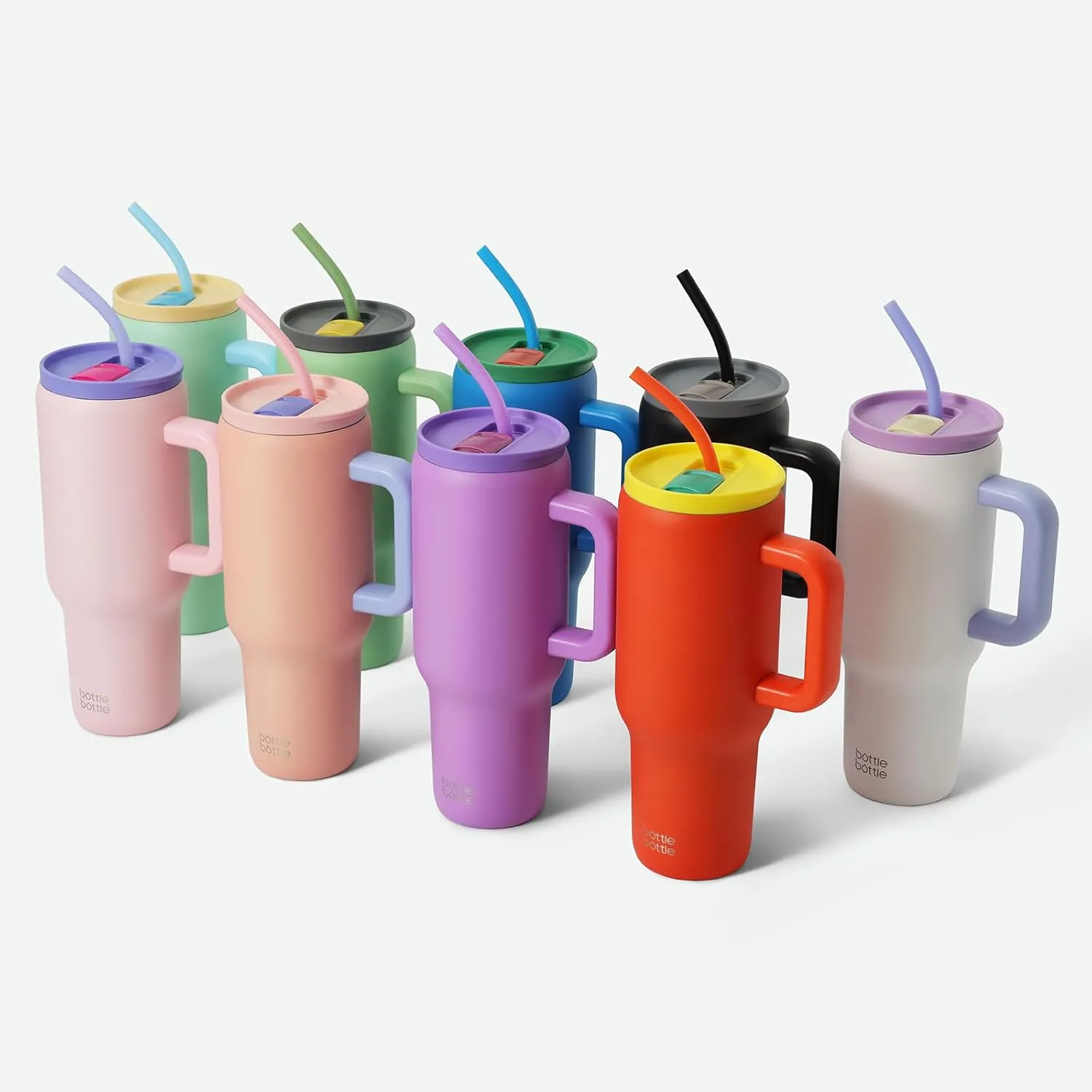 BOTTLE BOTTLE 40 oz Tumbler with Handle and Straw,Stainless Steel Vacuum Travel Mug,Car Cup with Straw, Stainless Steel Vacuum water bottle for Gifts Party Office Coffee (forest)
