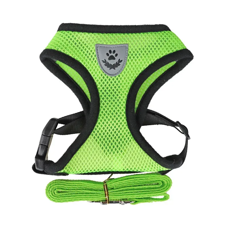 Breathable Cat Harness Leash Set Adjustable Puppy Cats Harness Vest Kitten Collar Necklace Small Dog Chest Strap Pet Accessories