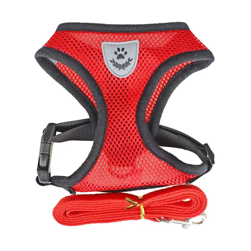 Breathable Cat Harness Leash Set Adjustable Puppy Cats Harness Vest Kitten Collar Necklace Small Dog Chest Strap Pet Accessories