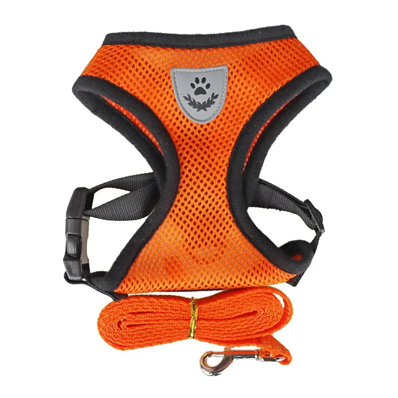 Breathable Cat Harness Leash Set Adjustable Puppy Cats Harness Vest Kitten Collar Necklace Small Dog Chest Strap Pet Accessories