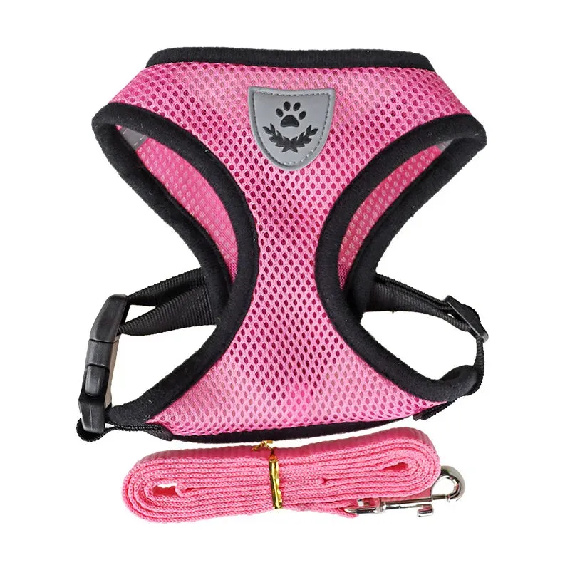 Breathable Cat Harness Leash Set Adjustable Puppy Cats Harness Vest Kitten Collar Necklace Small Dog Chest Strap Pet Accessories