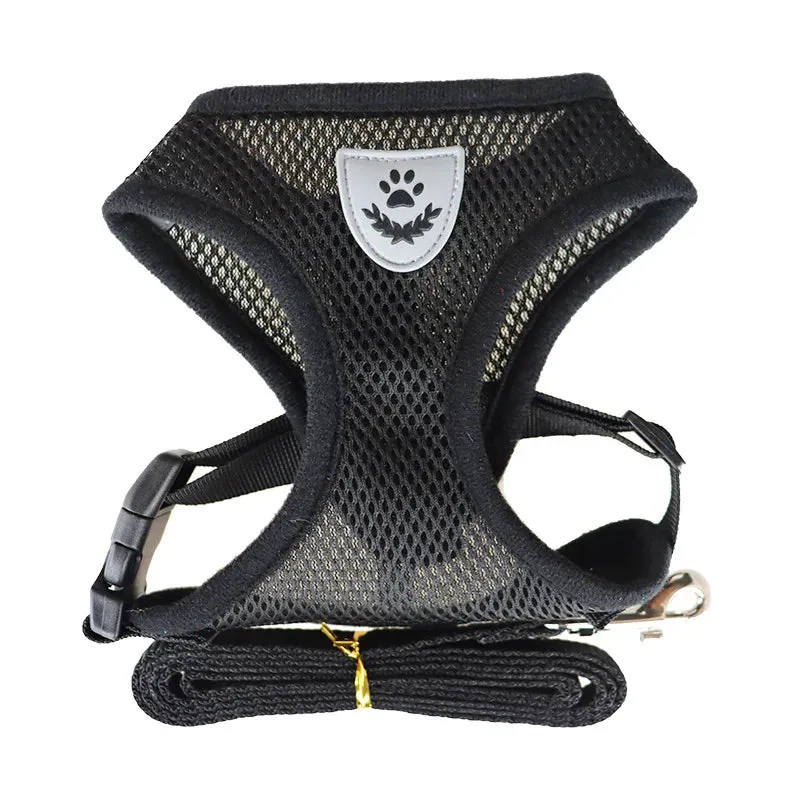 Breathable Cat Harness Leash Set Adjustable Puppy Cats Harness Vest Kitten Collar Necklace Small Dog Chest Strap Pet Accessories