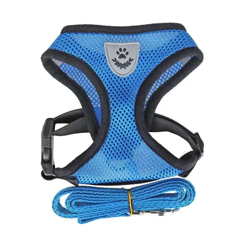 Breathable Cat Harness Leash Set Adjustable Puppy Cats Harness Vest Kitten Collar Necklace Small Dog Chest Strap Pet Accessories