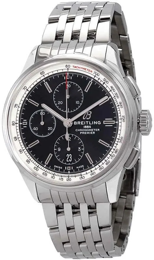 Breitling Premier Chronograph Automatic Chronometer Black Dial Men's Watch A13315351B1A1