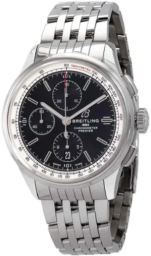 Breitling Premier Chronograph Automatic Chronometer Black Dial Men's Watch A13315351B1A1
