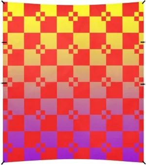 Buffalo Plaid red Yellow Violet Gradient Stable Beach Tent UPF50 Lightweight Portable Sun Shelter Includes Sand Shovel, Sandbags, Stability Poles for Backyard and Camping